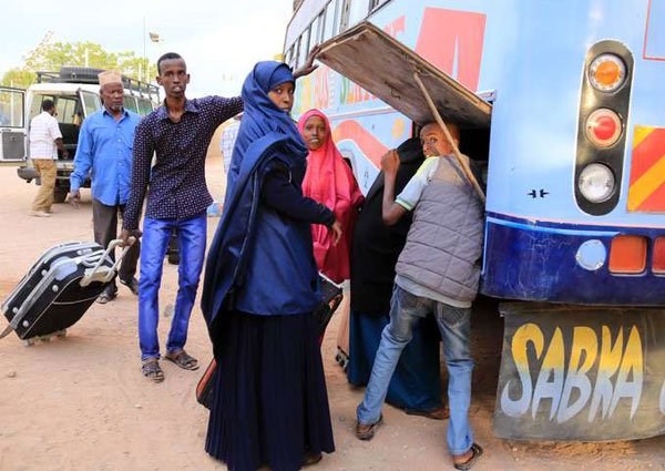 Somali refugees at Daadab Camp on June 16, 2016 pack their luggage in a bus headed for Somalia. There are Kenyans posing as refugees in the camp. PHOTO | JEFF ANGOTE | NATION MEDIA GROUP